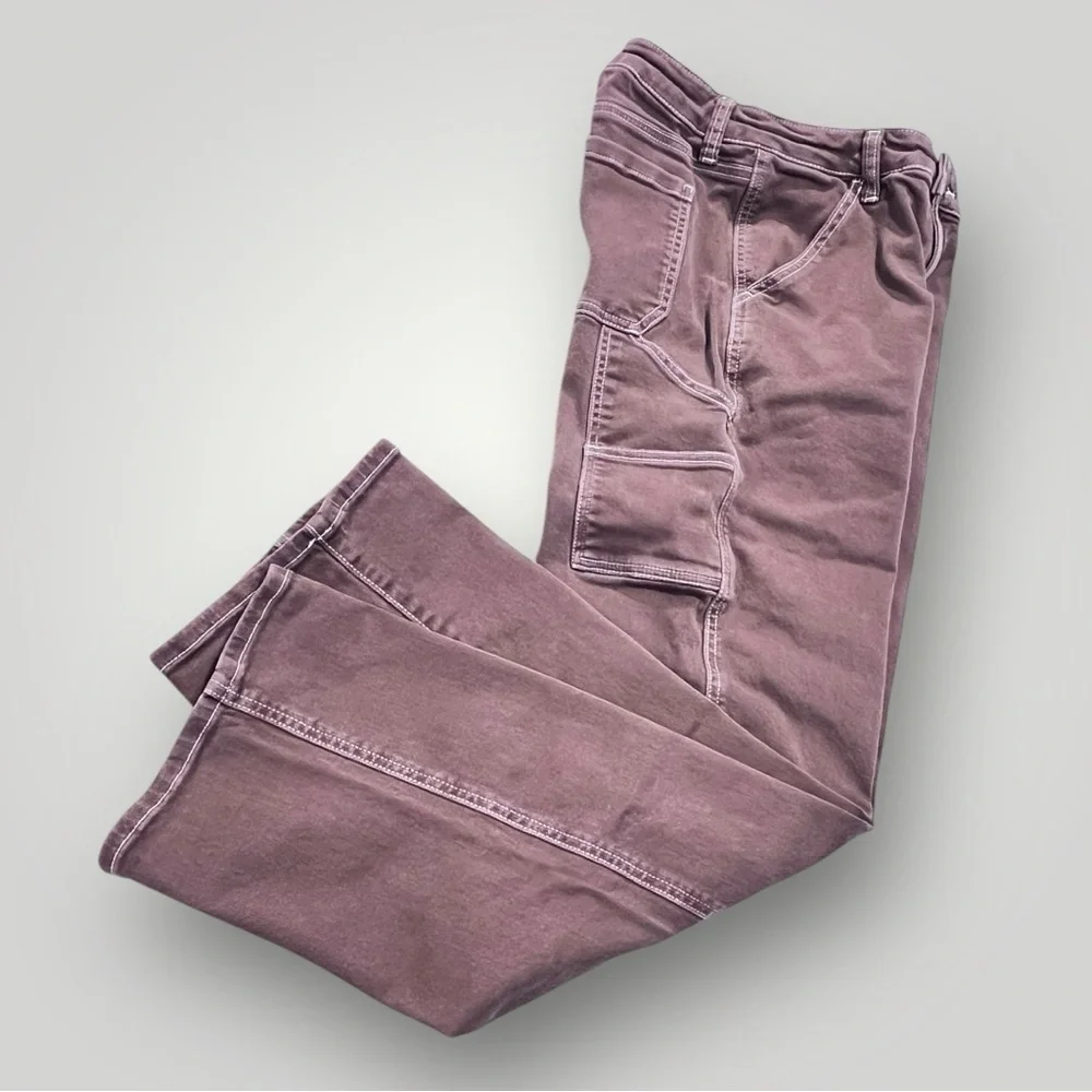 SO Brown Denim Pants Wide Leg - High Waist Carpenter - Picture 6 of 15